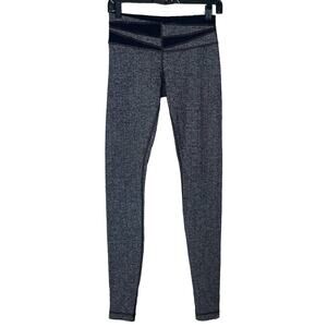 Lululemon Wunder Under Pant Leggings Giant Herringbone Black Gray Size 6
